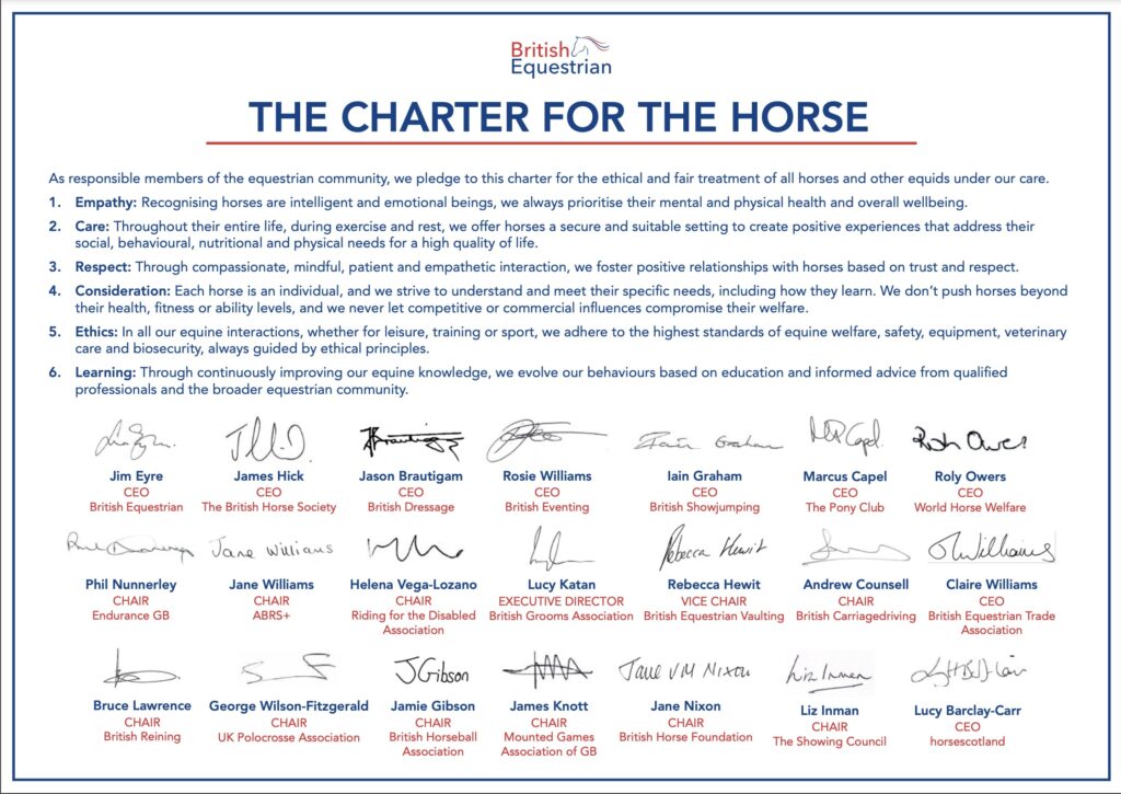 La nouvelle charte de l’organisation nationale des sports équestres en Grande-Bretagne, la British Equestrian Federation, vise à soutenir les normes les plus élevées en matière de bien-être équin et d’éthique